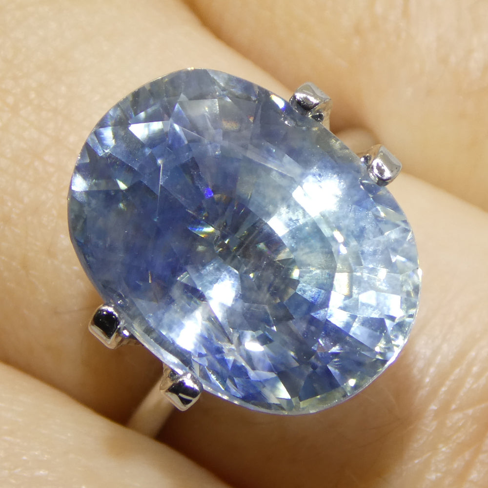 14.12ct Oval Blue Sapphire GIA Certified Madagascar - Skyjems Wholesale Gemstones