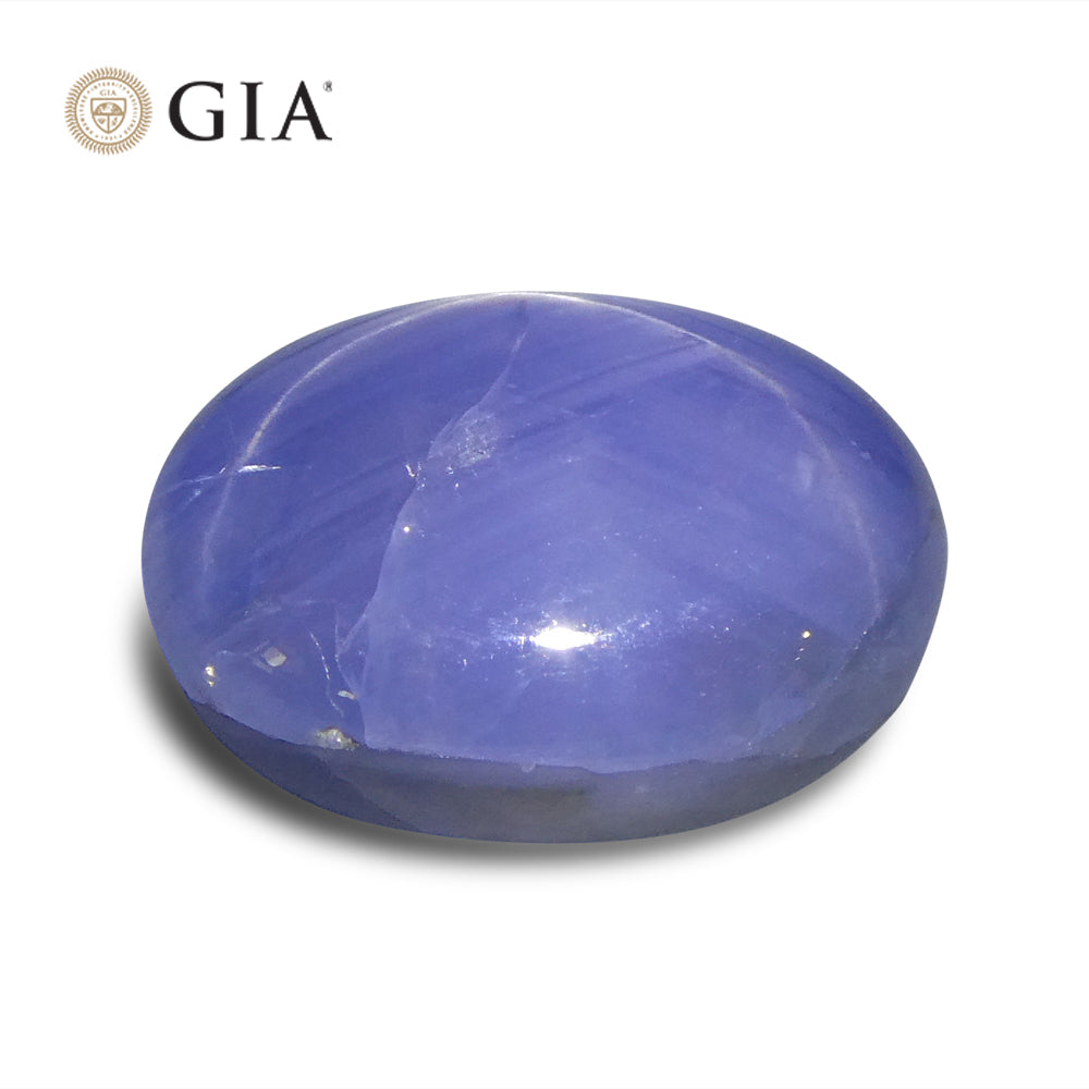 10.77ct Natural Blue Star Sapphire Oval Cabochon, GIA Certified Gemstone from SkyJems Canadian Gem Experts