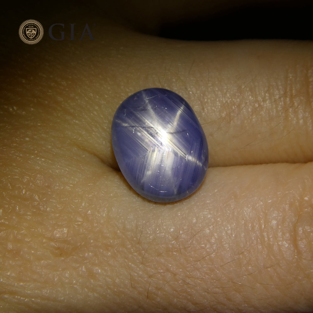 10.77ct Natural Blue Star Sapphire Oval Cabochon, GIA Certified Gemstone from SkyJems Canadian Gem Experts