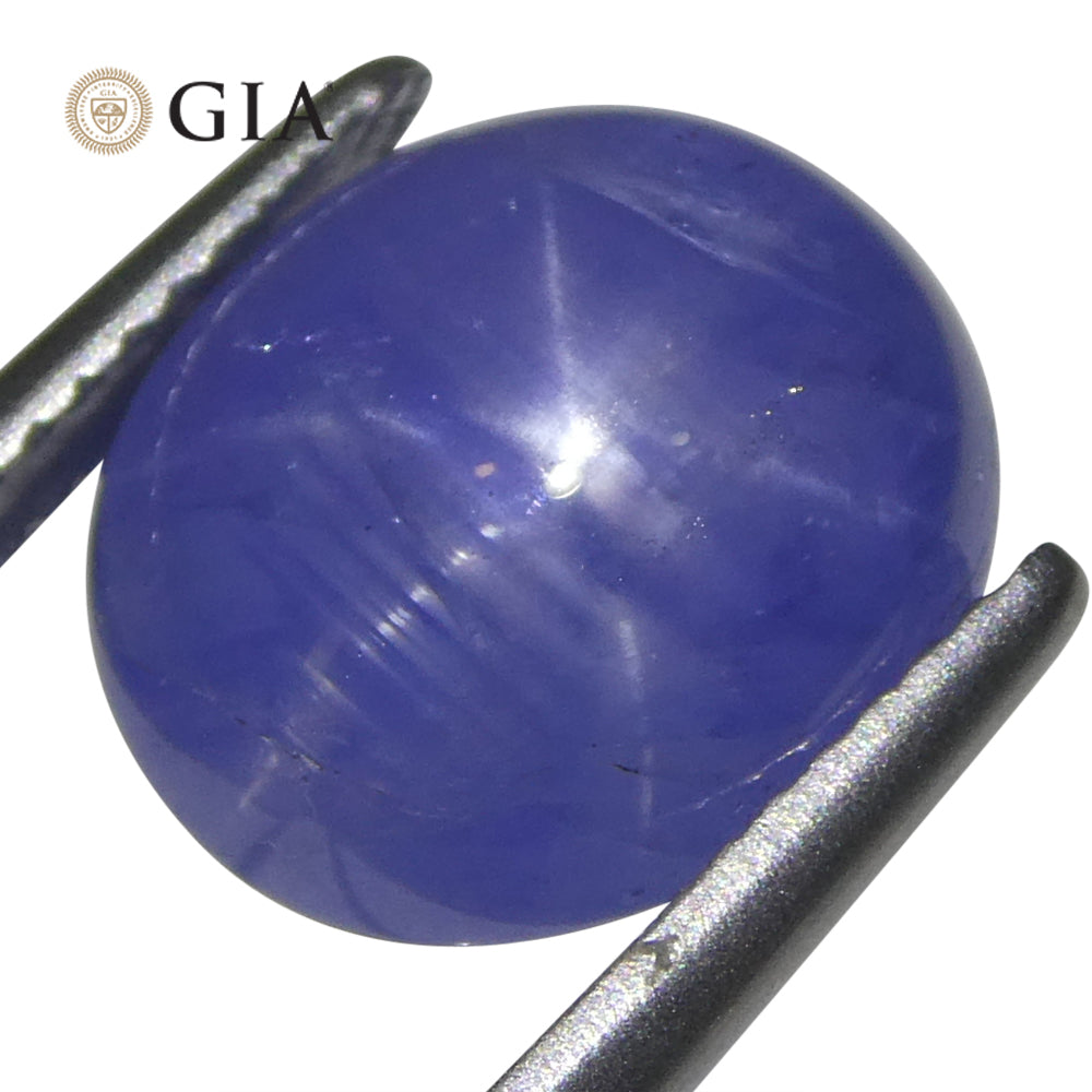 8.85ct Blue Star Sapphire from Sri Lanka, GIA Certified Natural Unheated Oval Cabochon by SkyJems