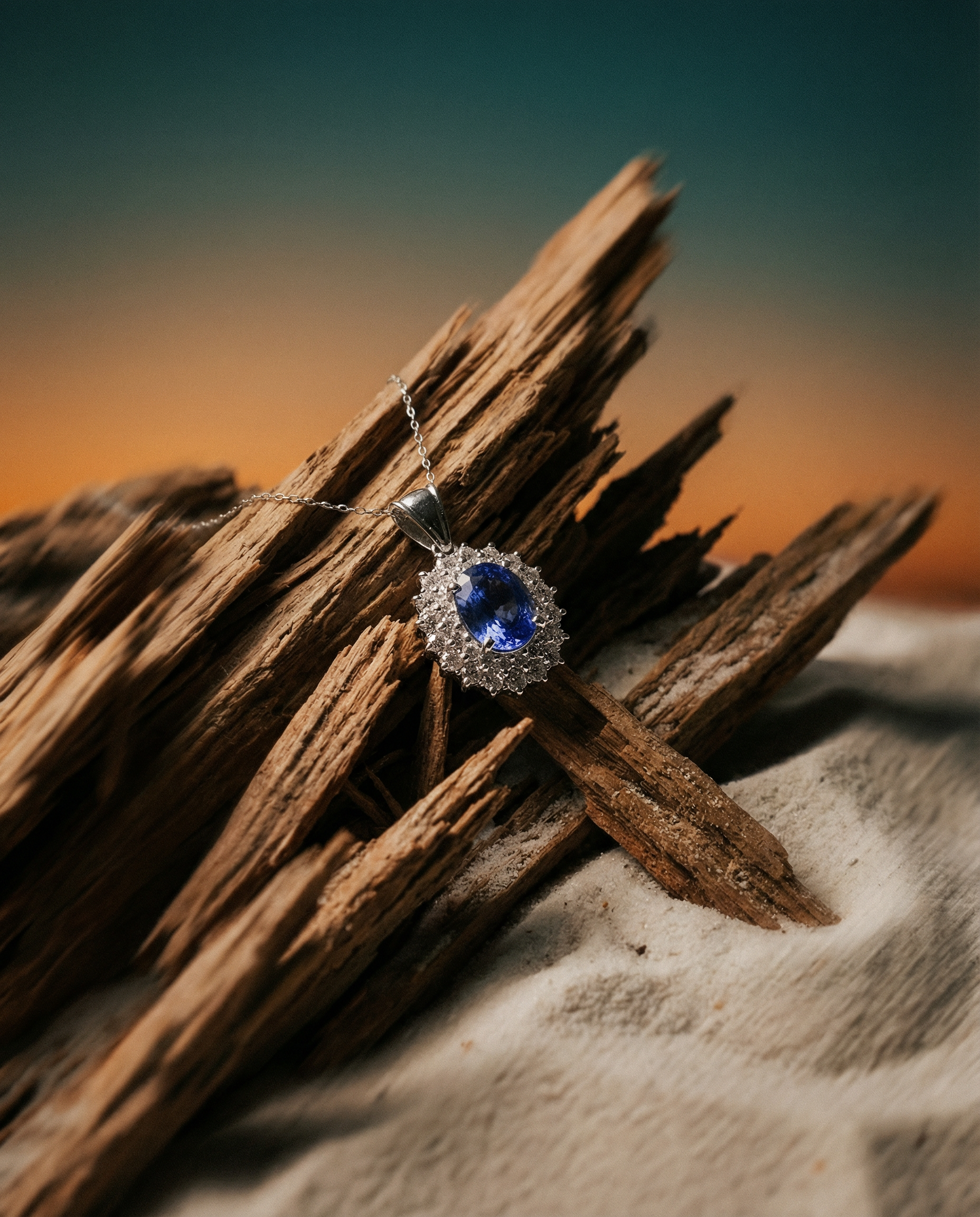 3.89ct Oval Blue Sapphire, Diamond Pendant set in Platinum, GIA Certified Madagascar - Skyjems Wholesale Gemstones