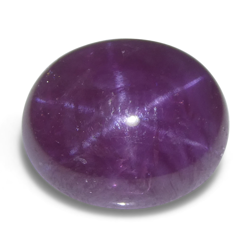 8.61ct Oval Cabochon Purplish Red Star Ruby from Vietnam Unheated - Skyjems Wholesale Gemstones