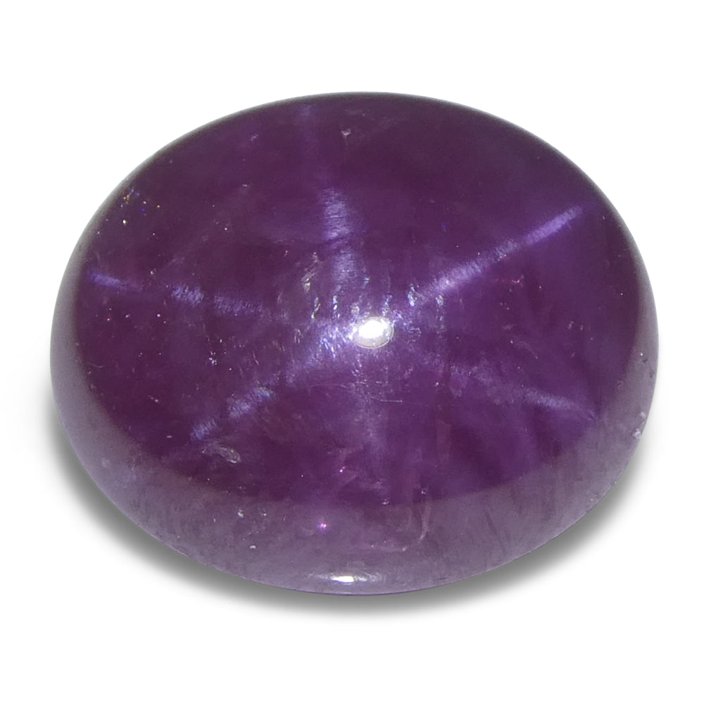 8.61ct Oval Cabochon Purplish Red Star Ruby from Vietnam Unheated - Skyjems Wholesale Gemstones