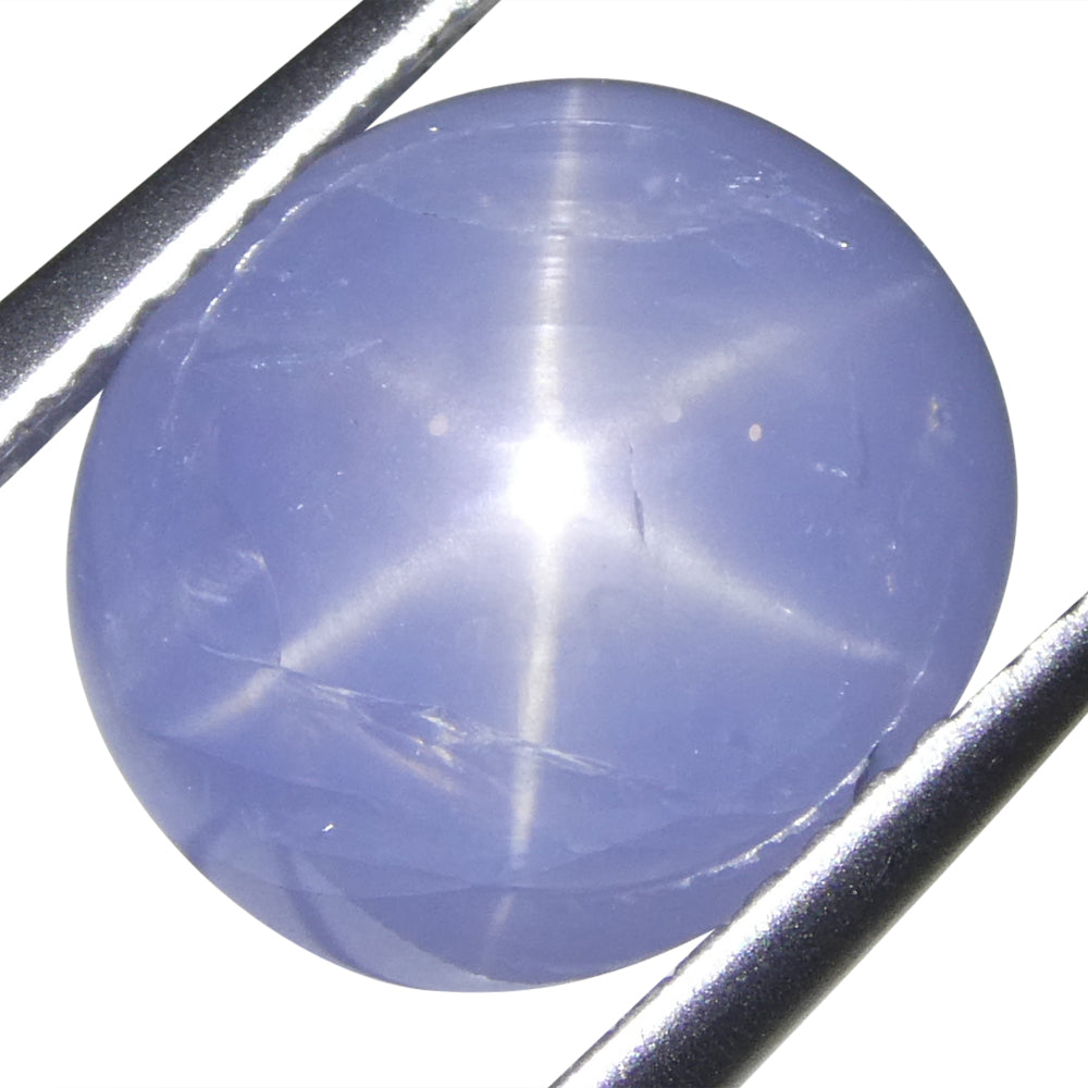 Blue Star Sapphire from Sri Lanka, 7.93ct oval cabochon with asterism, unheated rare gemstone by SkyJems