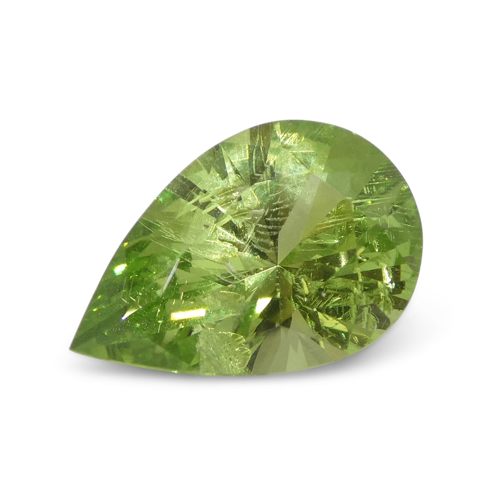SkyJems 2.6ct Pear Mint Green Tsavorite Garnet from Tanzania, rare gemstone in modified brilliant cut