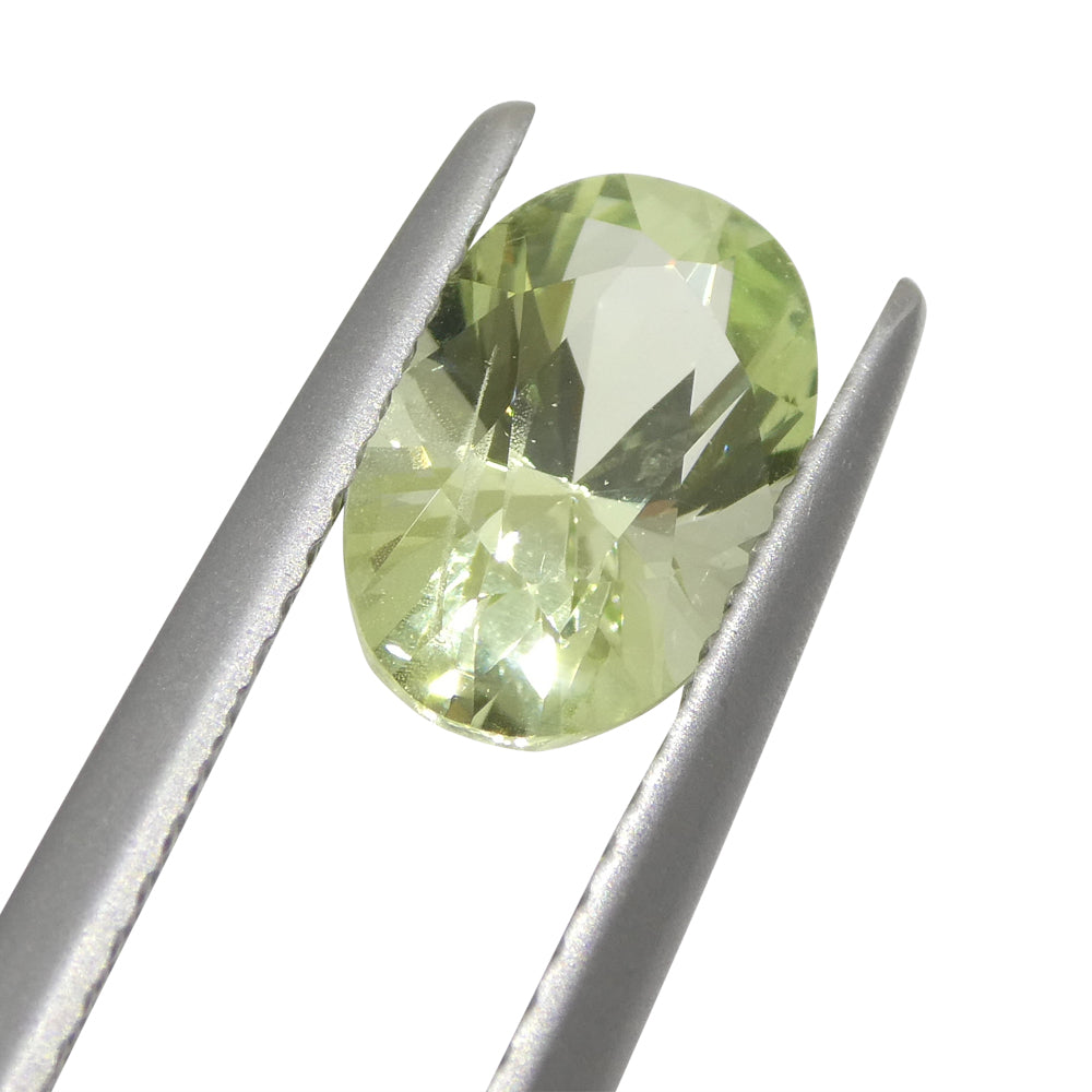 SkyJems 1.83ct Oval Mint Green Tsavorite Garnet from Tanzania, rare green gemstone in modified brilliant cut