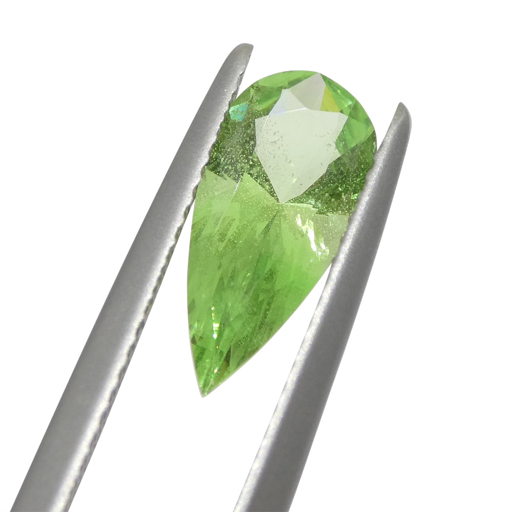 SkyJems 1.71ct Pear Mint Green Tsavorite Garnet from Tanzania, rare gemstone in modified brilliant cut