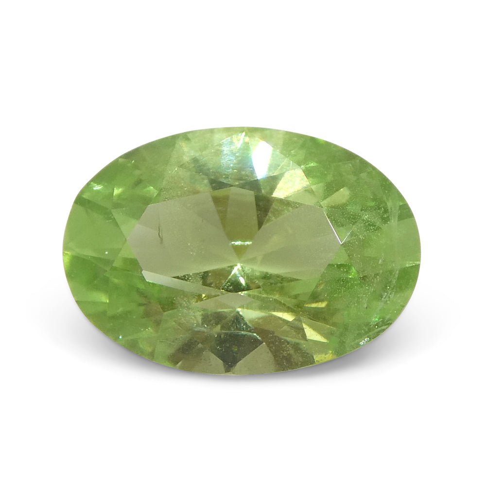 SkyJems 2.43ct Oval Mint Green Tsavorite Garnet from Tanzania, rare green gemstone in modified brilliant cut