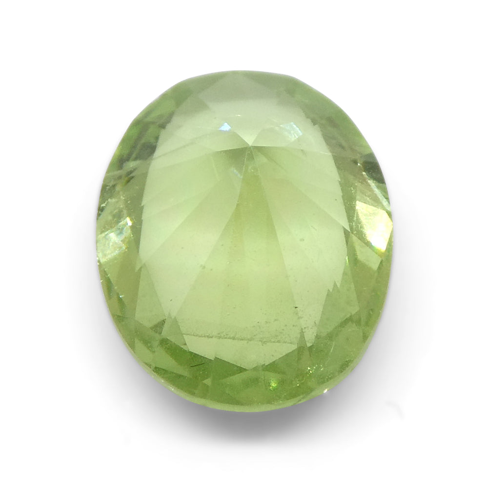 SkyJems 2.43ct Oval Mint Green Tsavorite Garnet from Tanzania, rare green gemstone in modified brilliant cut