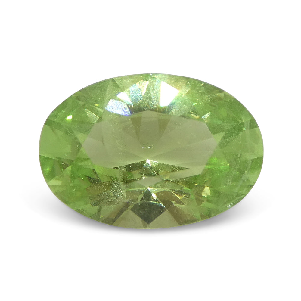 SkyJems 2.43ct Oval Mint Green Tsavorite Garnet from Tanzania, rare green gemstone in modified brilliant cut