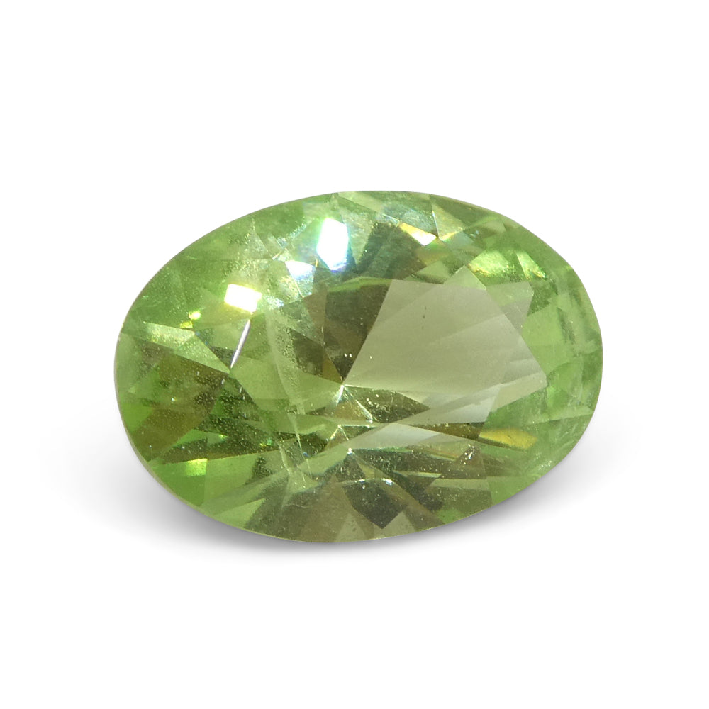 SkyJems 2.43ct Oval Mint Green Tsavorite Garnet from Tanzania, rare green gemstone in modified brilliant cut
