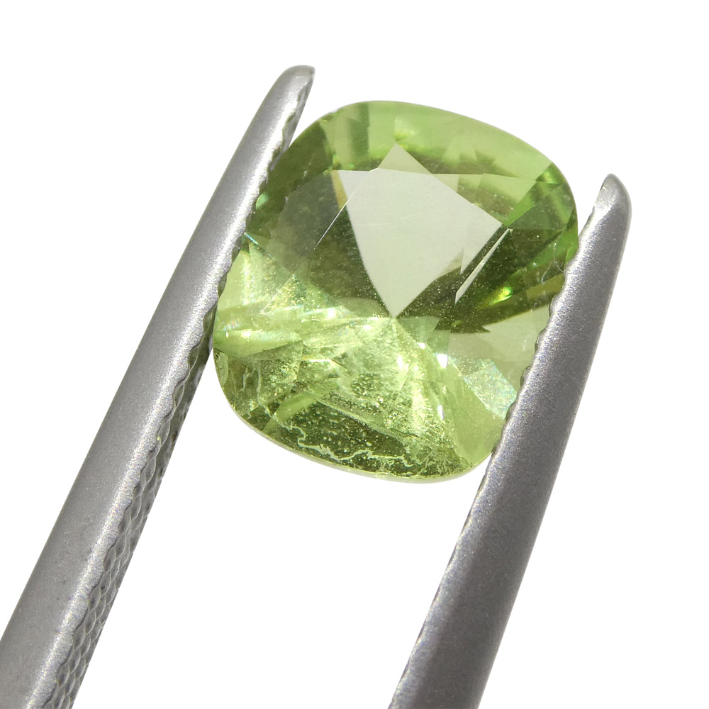 SkyJems 1.94ct Mint Green Tsavorite Garnet, Cushion-Cut Tanzanian Gemstone, Rare Collector's Gem