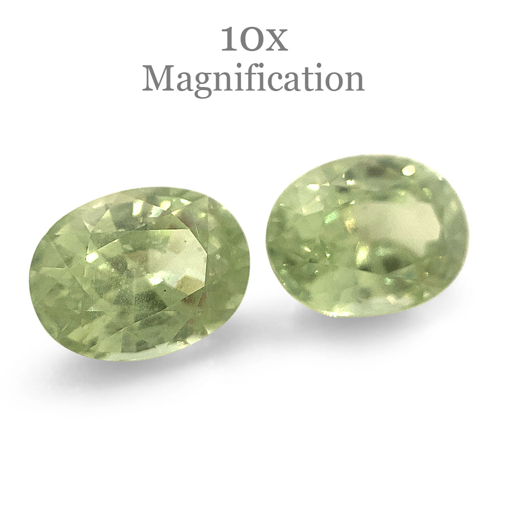 SkyJems 5.79ct Oval Mint Green Tsavorite Garnet Pair from Tanzania, rare gemstone with vibrant color