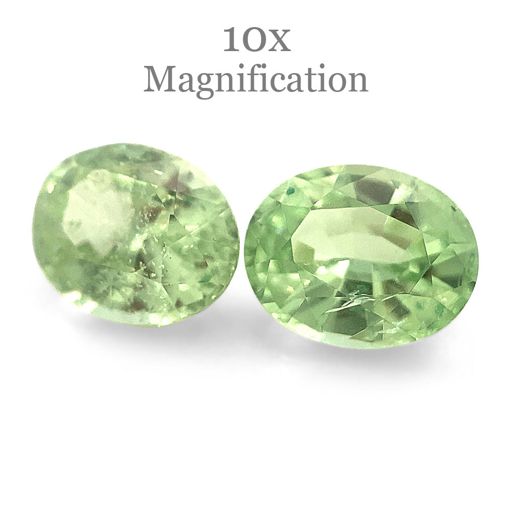 3.55ct Mint Green Tsavorite Garnet Pair from Tanzania, Oval Step Cut Gemstones by SkyJems Canadian Gem Experts