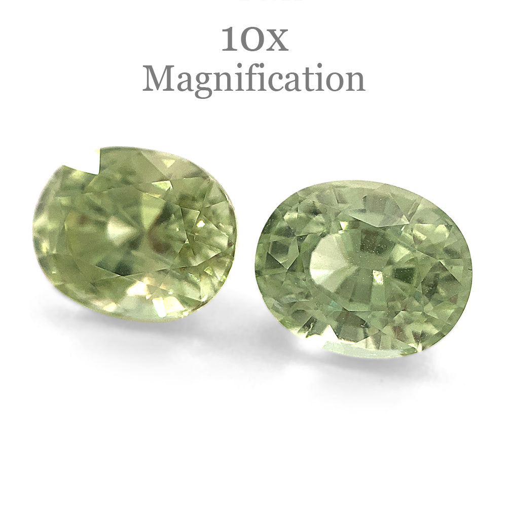 SkyJems 3.63ct Mint Green Tsavorite Garnet Pair, Oval Cut, Merelani Tanzania Origin, Pastel Gemstone