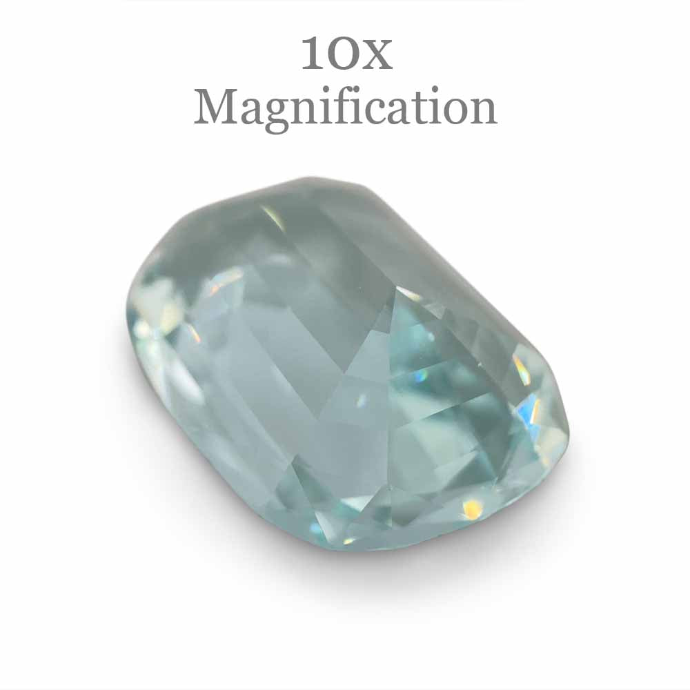 15.84ct Brazilian Greenish Blue Cushion Aquamarine, GIA Certified Natural Beryl from SkyJems Gemstones