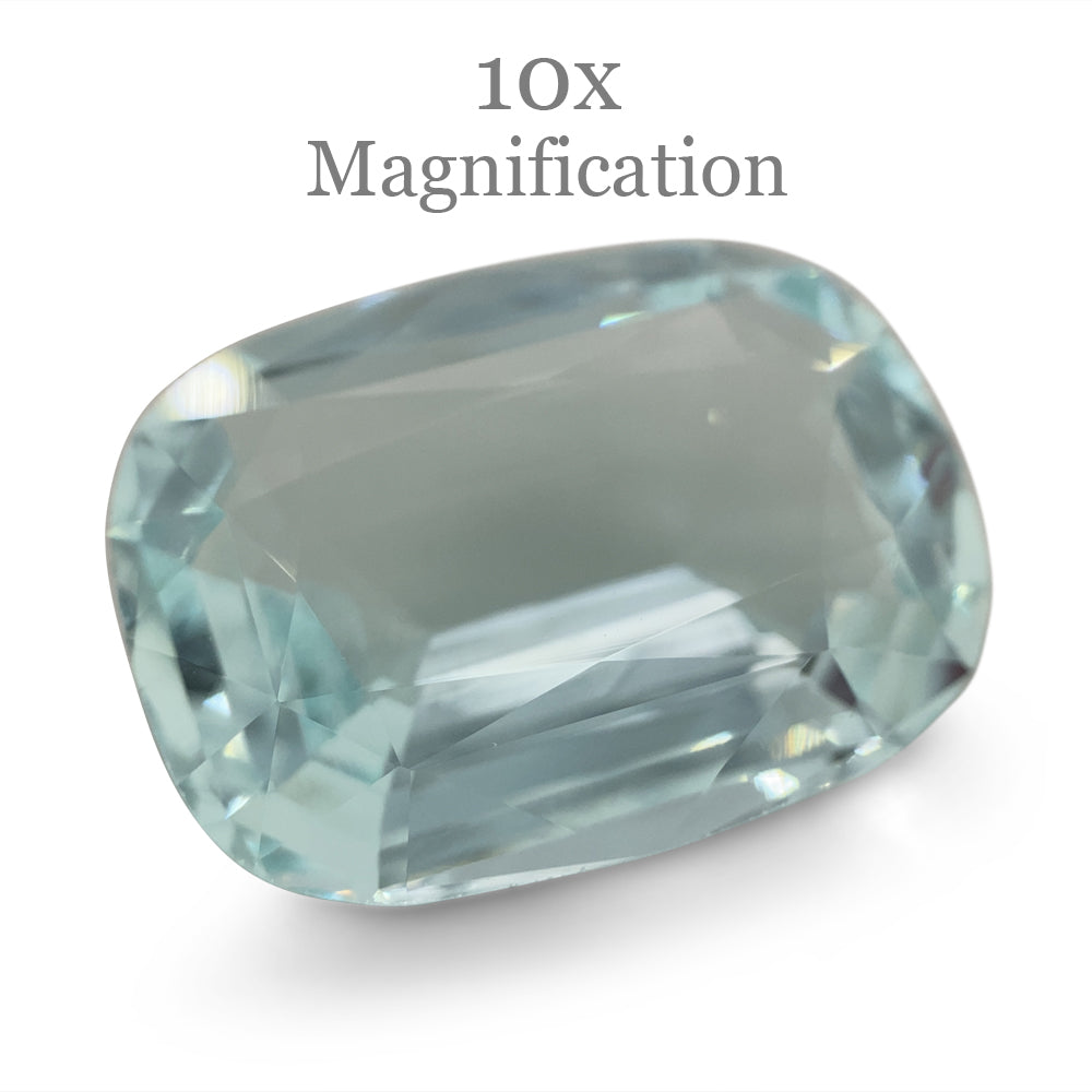 15.84ct Brazilian Greenish Blue Cushion Aquamarine, GIA Certified Natural Beryl from SkyJems Gemstones