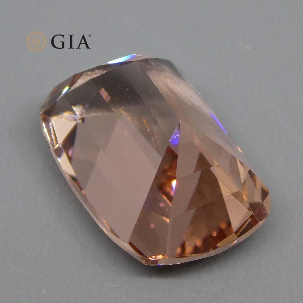 9.70ct Brazilian Cushion Morganite, soft orange-pink natural beryl, GIA certified premium gemstone by SkyJems