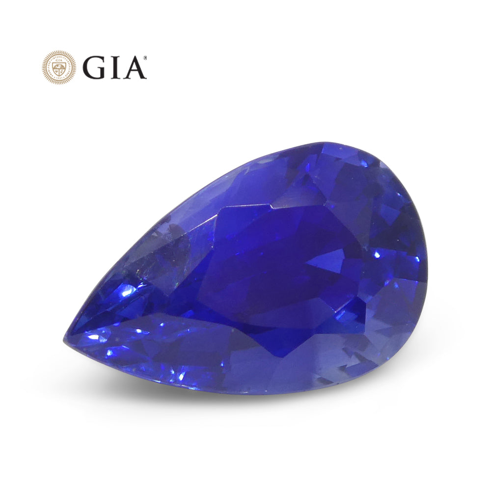 3.88ct Pear Royal Blue Sapphire GIA Certified Sri Lanka - Skyjems Wholesale Gemstones