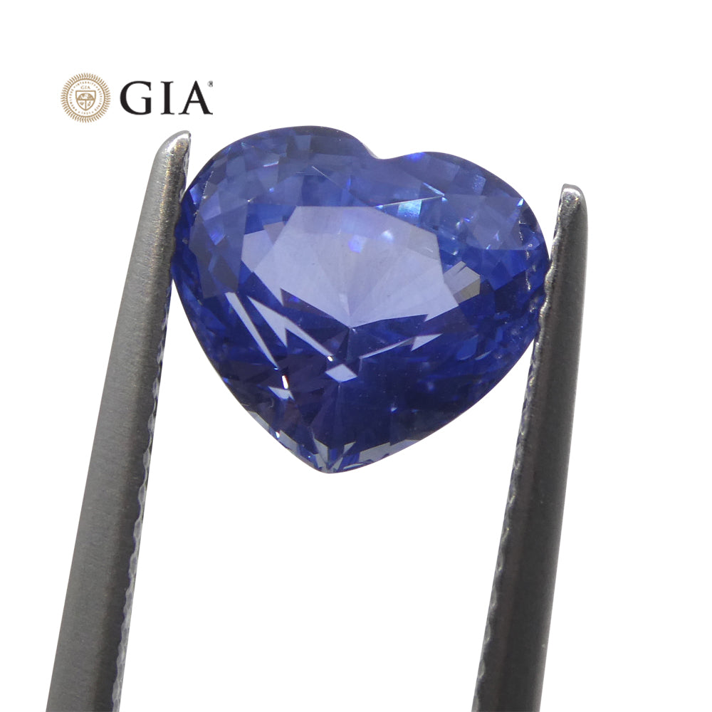 3.52ct Heart Blue Sapphire from Sri Lanka, GIA Certified Natural Gemstone by SkyJems Canadian Gem Experts