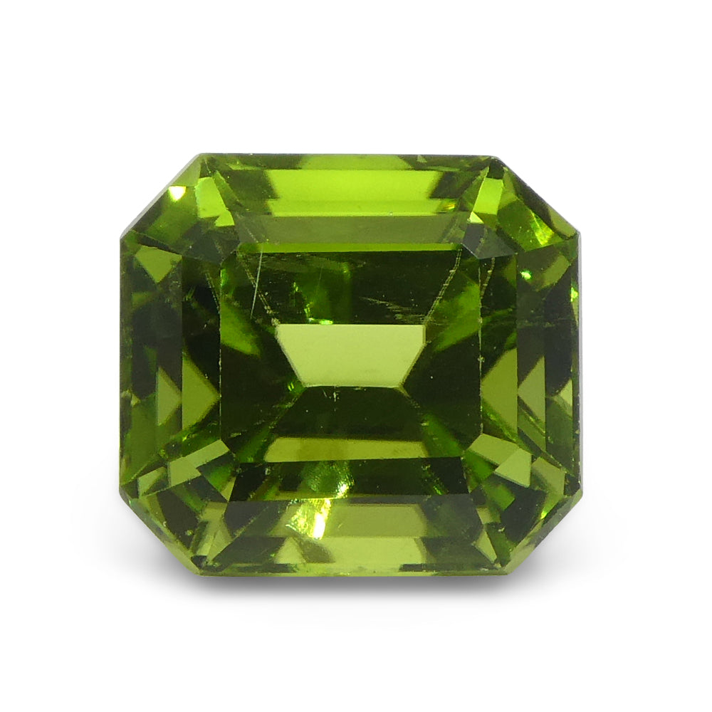 6.16ct Yellowish Green Peridot, Emerald Cut Pakistani Gemstone from SkyJems' Premium Loose Stone Collection
