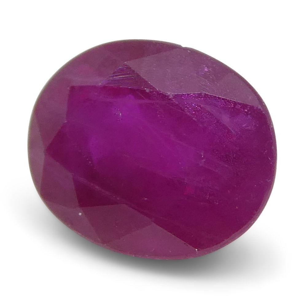 0.78 ct Oval Burma Ruby, vibrant red single stone from SkyJems' premium Myanmar gemstone collection