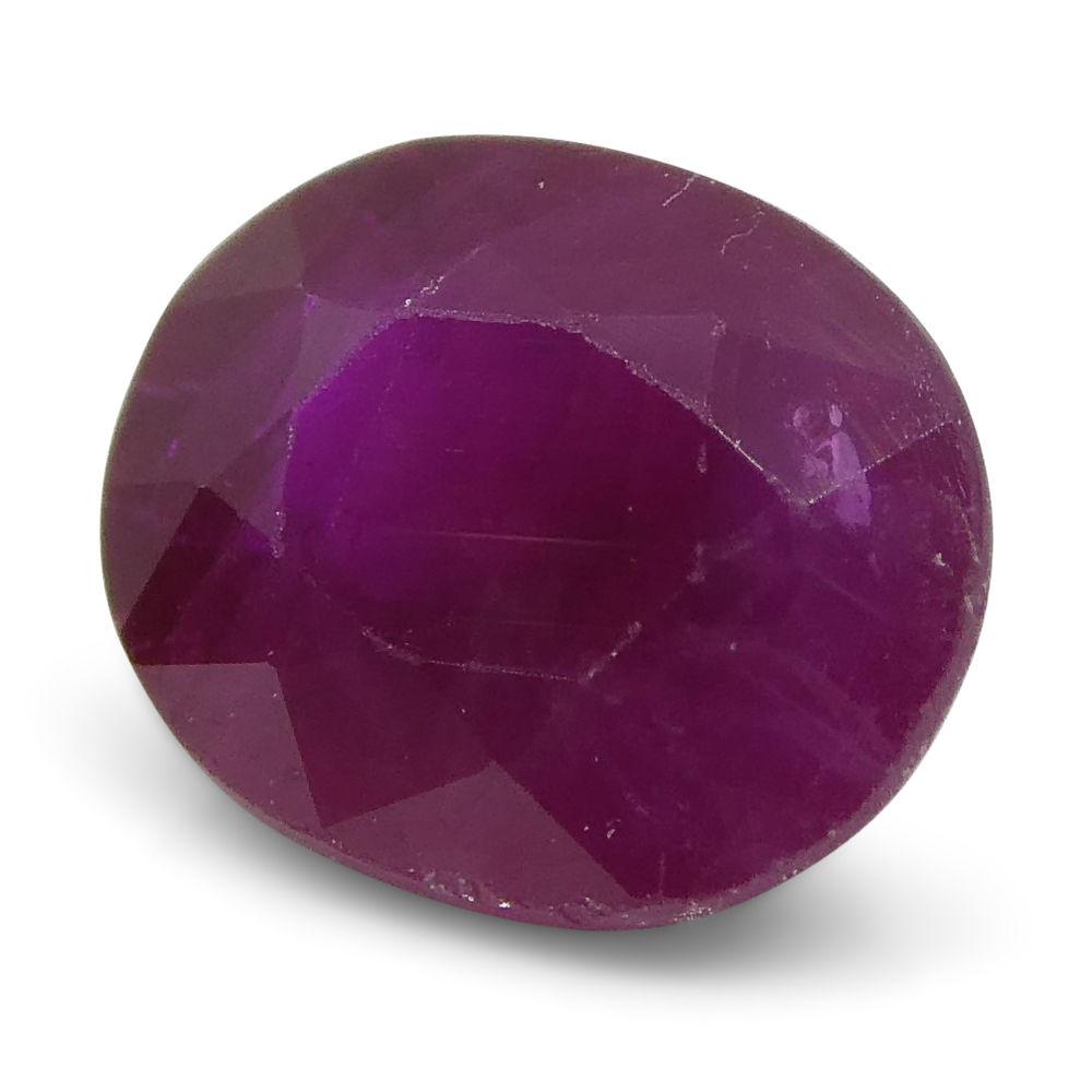 0.89 ct Oval Burma Ruby in vibrant red, precision-cut single stone from SkyJems Canadian gemstone experts