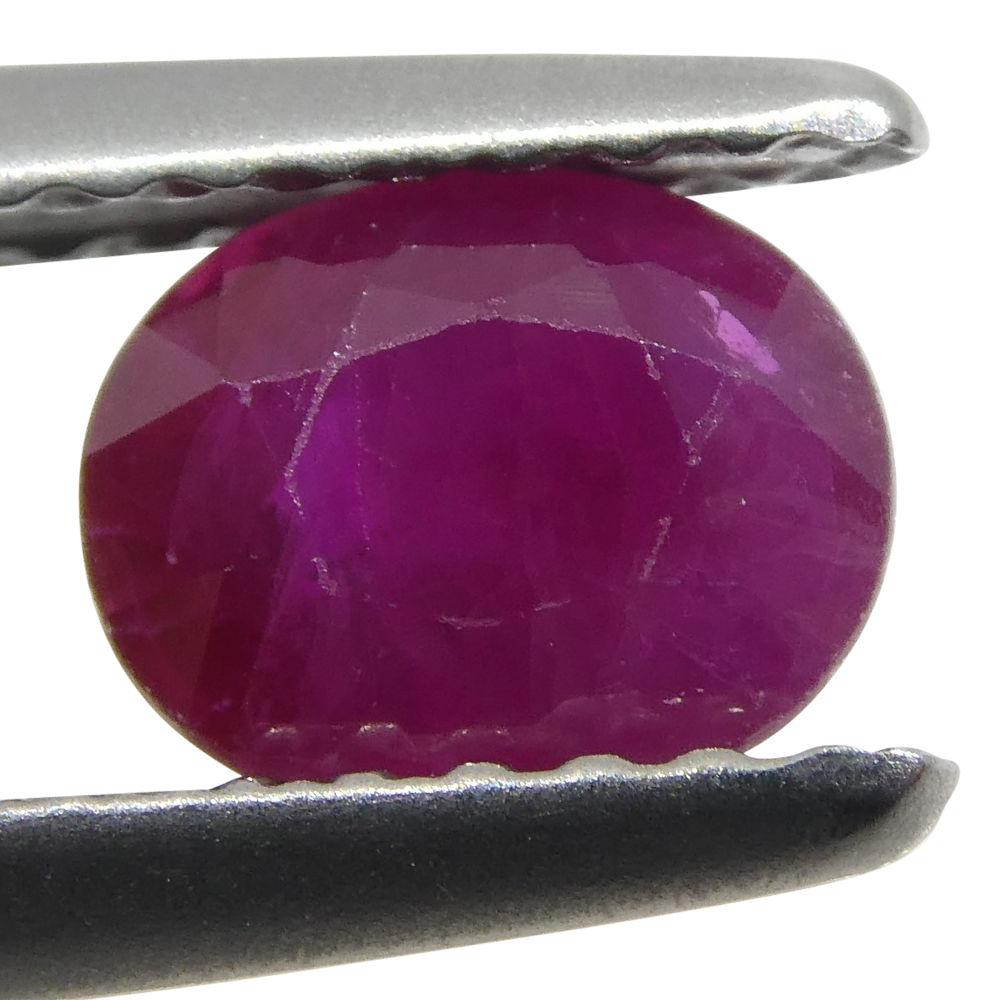 0.89 ct Oval Burma Ruby, vibrant red single stone from SkyJems' premium Myanmar gemstone collection