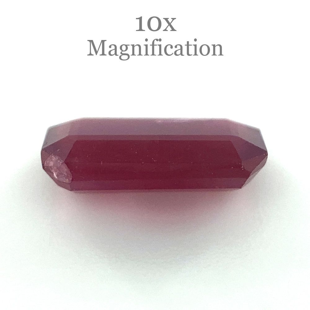 1.23ct Unheated Mozambique Red Ruby in Emerald Cut, Premium Octagonal Gemstone by SkyJems Canada