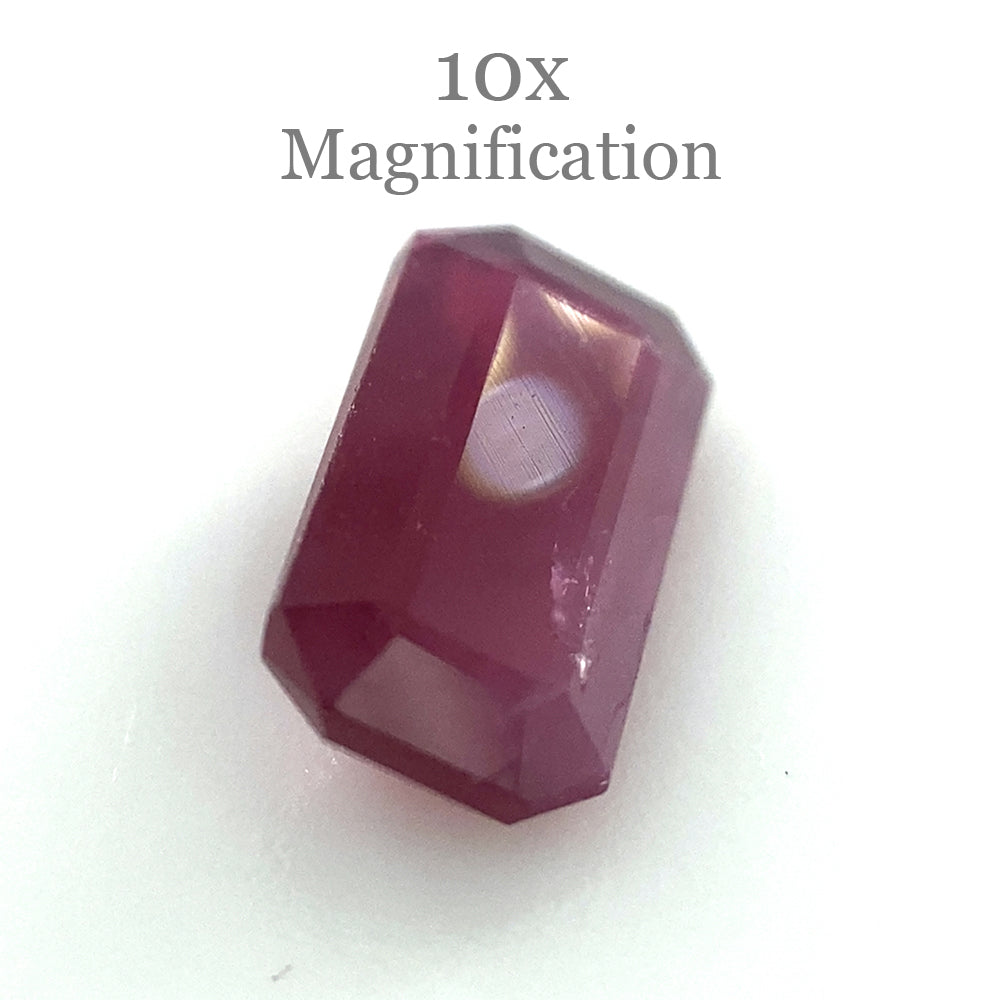 1.23ct Purplish Red Mozambique Ruby in Emerald Cut, Unheated Natural Gemstone by SkyJems Canadian Gem Experts