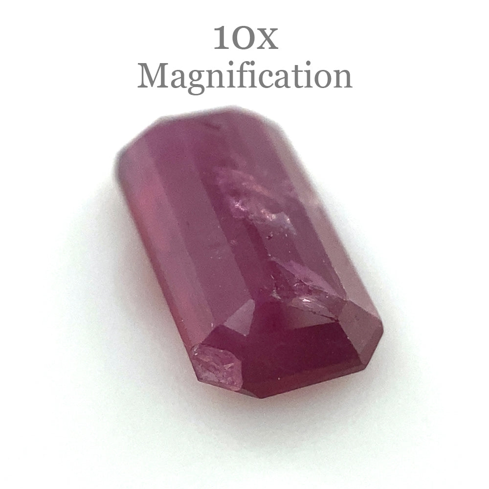 1.23ct Unheated Mozambique Red Ruby in Emerald Cut, Octagonal Step Cut Gemstone by SkyJems Canada