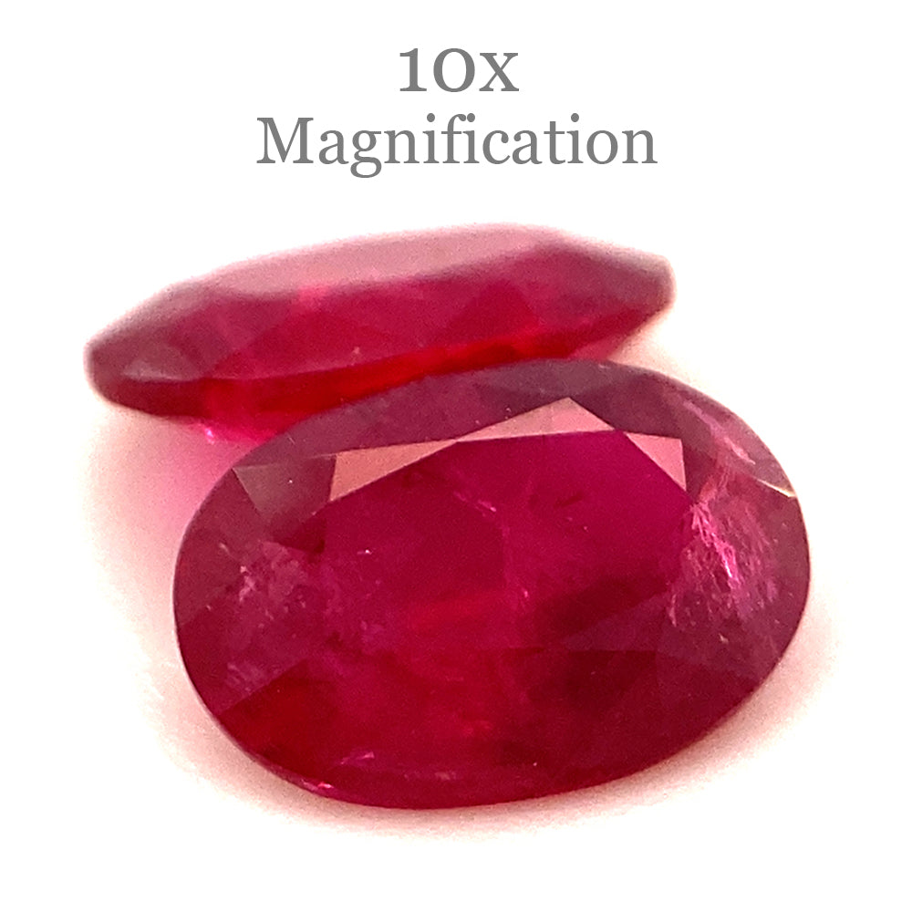 1.76ct Oval Red Ruby Pair from Mozambique, premium heated gemstones by SkyJems Canadian gem specialists