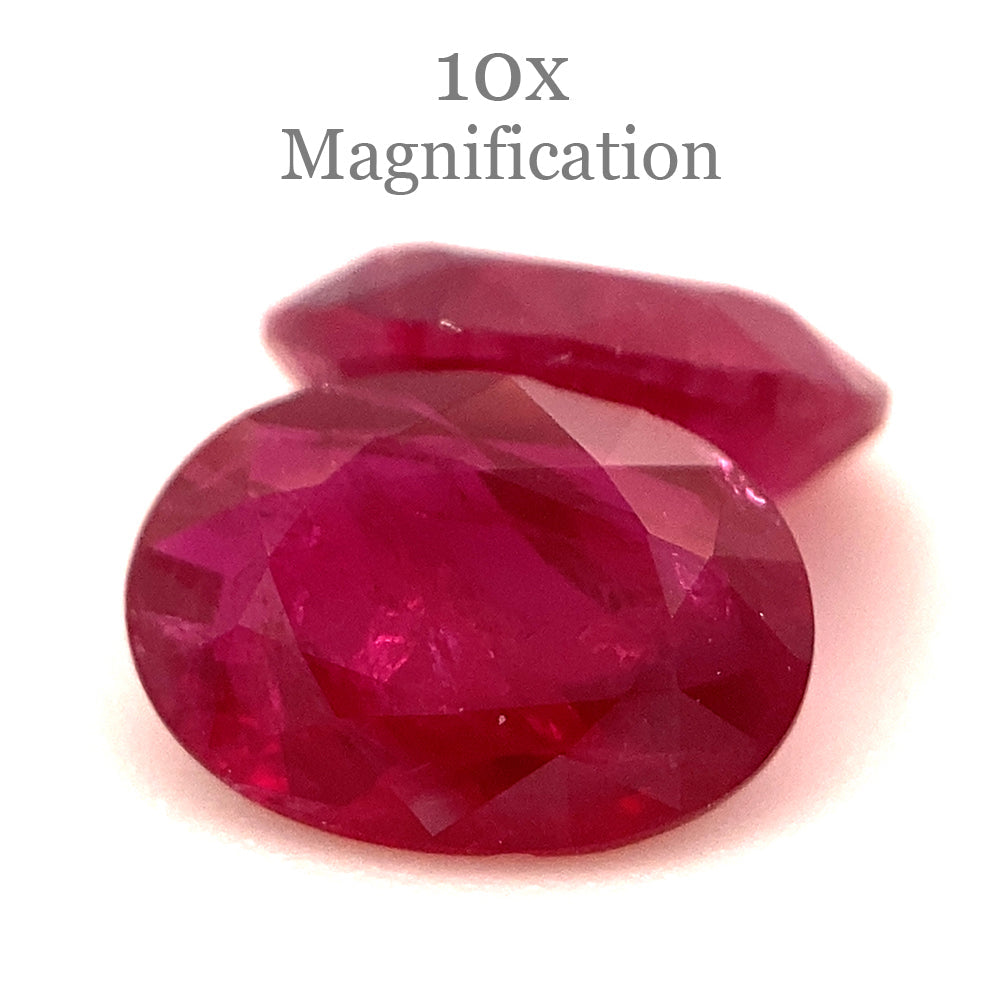 1.76ct Oval Red Ruby Pair from Mozambique, premium heated gemstones by SkyJems, classic step-cut corundum