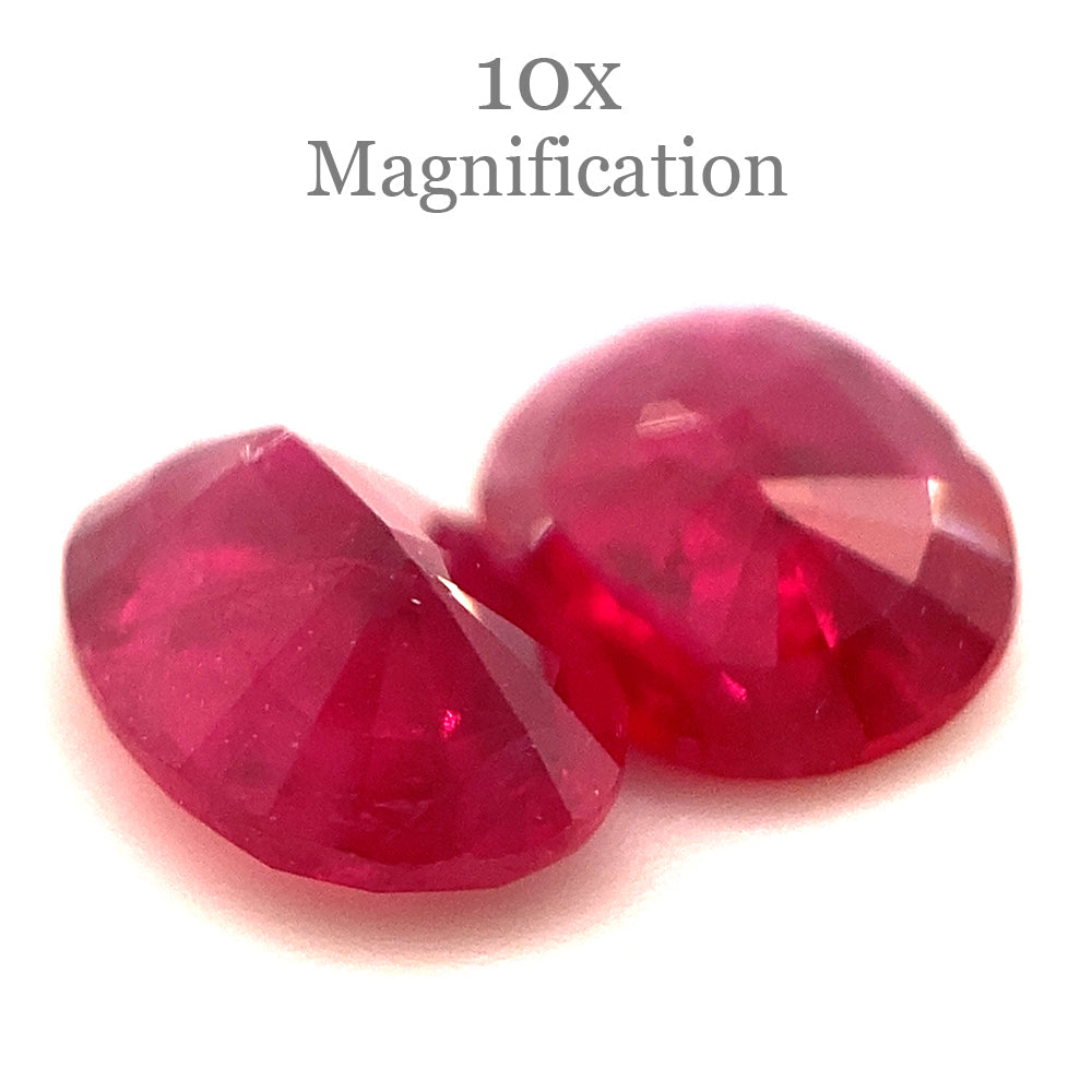 1.76ct Oval Red Ruby Pair from Mozambique, premium heated gemstones by SkyJems Canadian gem specialists