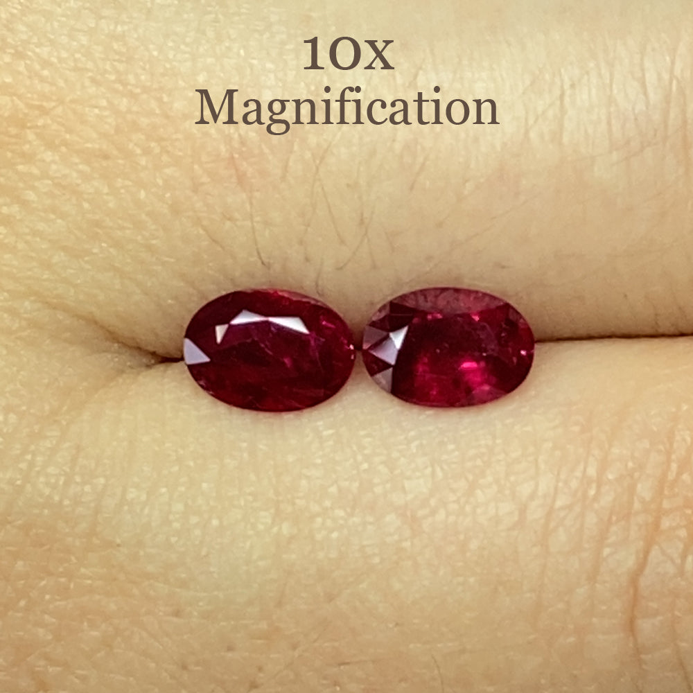 1.76ct Oval Red Ruby Pair from Mozambique, premium heated gemstones by SkyJems Canadian gem specialists
