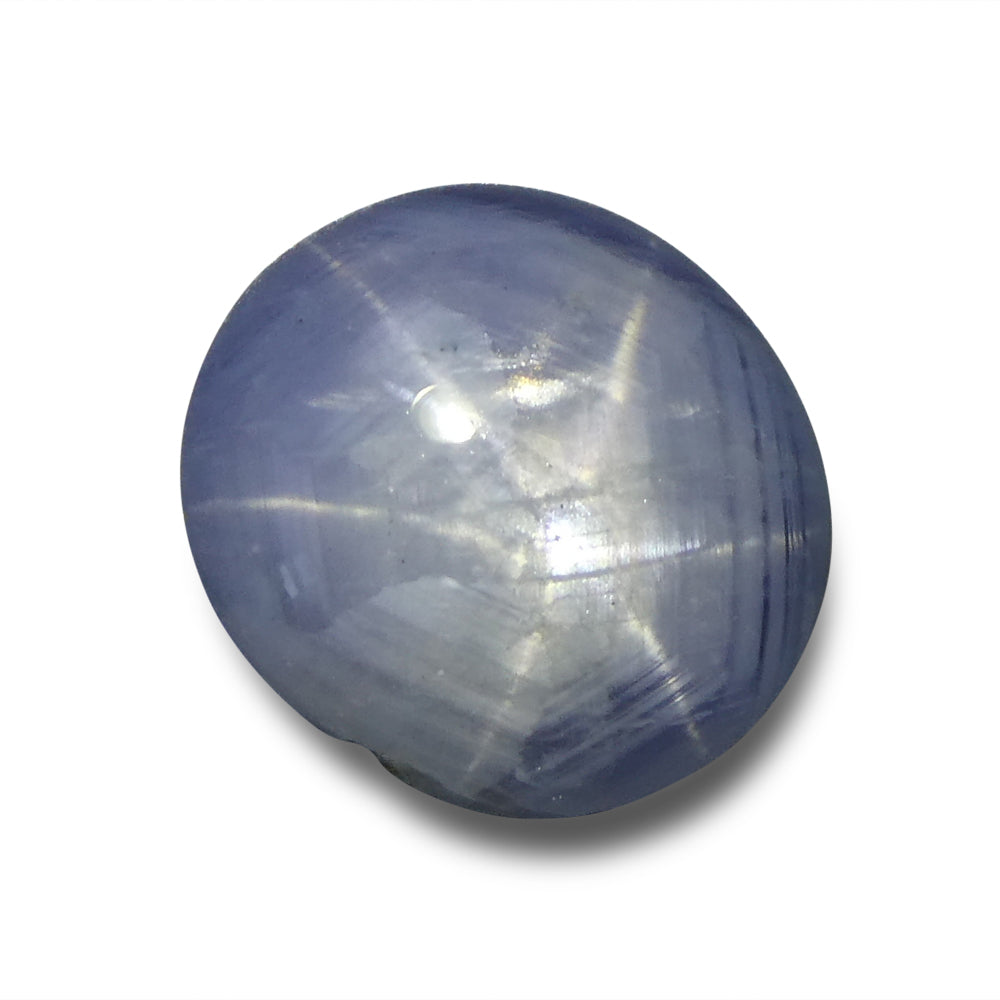 SkyJems Blue Star Sapphire: 8.95ct Oval Cabochon from Sri Lanka, unheated natural gemstone with stunning asterism effect